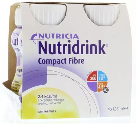 Nutridrink Compact fibre vanilla 125ml 4 stuks kopen? - Leef