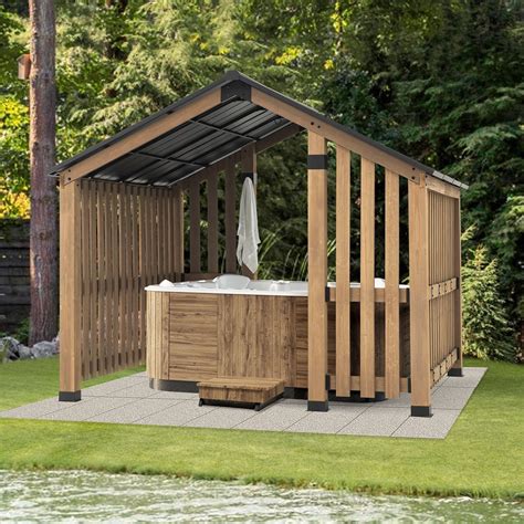 Sunjoy Outdoor Patio Pavilion Metal Hardtop Wooden Gazebo Kit For Sale Golden Bull Marketing