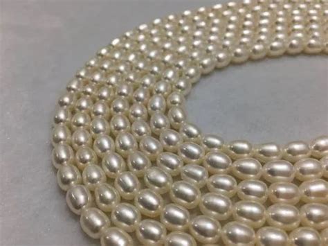 Kishore Motiwala Freshwater Rice Shape White Mm Pearl Beads Size