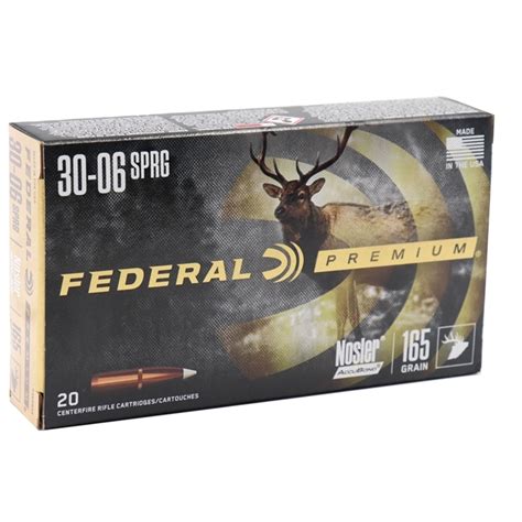 Federal Premium 30 06 Springfield Ammo 165 Gr Nosler AccuBond Ammo Deals