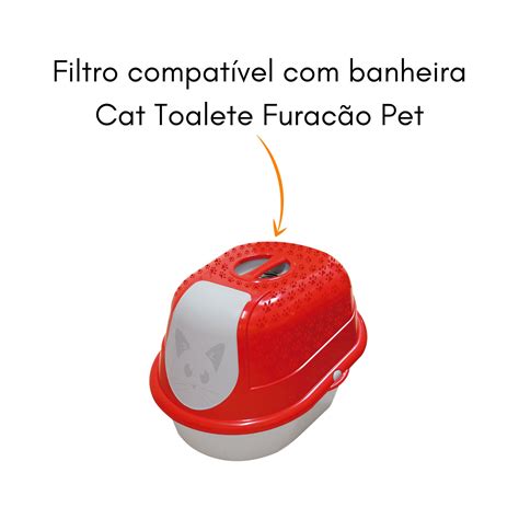 Kit 8 Filtro Carvão Para Banheira Gato Fechada Cat Toalete Furacão Pet