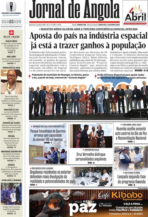 Capa Jornal De Angola De 2024 04 03