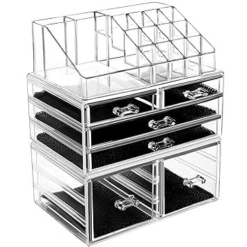 Amazon Hblife Makeup Organizer Pieces Acrylic Cosmetic Storage