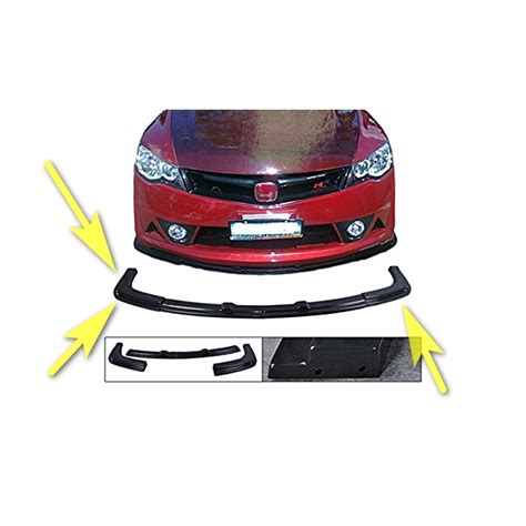 MUGEN RR FRONT LIP SKIRT FRP 3 PCS FOR CIVIC FD FRONT BUMPER PP PU