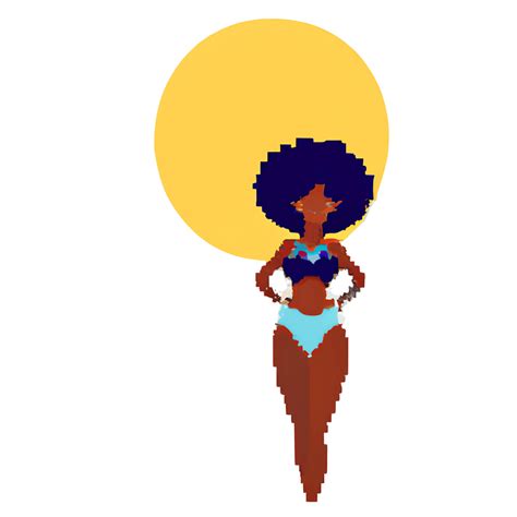 Afro Girl Full Body Bikini Pixel Art Creative Fabrica