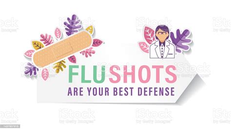 Flu Shot Sticker On A Transparent Background Stock Illustration ...