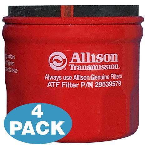 Allison Genuine Transmission External Spin On Filter 4 Pack 29539579