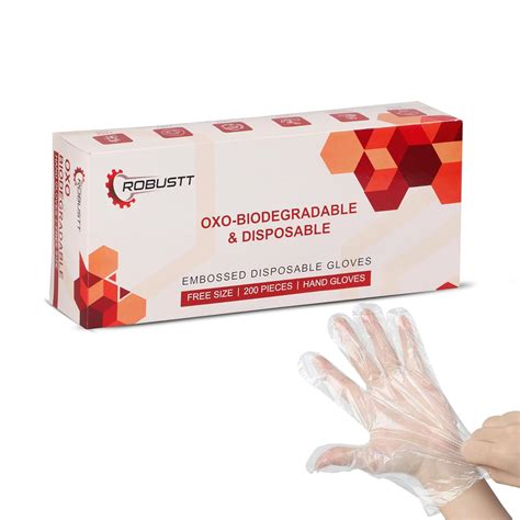 Robustt Disposable Hand Gloves Plastic Hand Gloves Reusable Anti