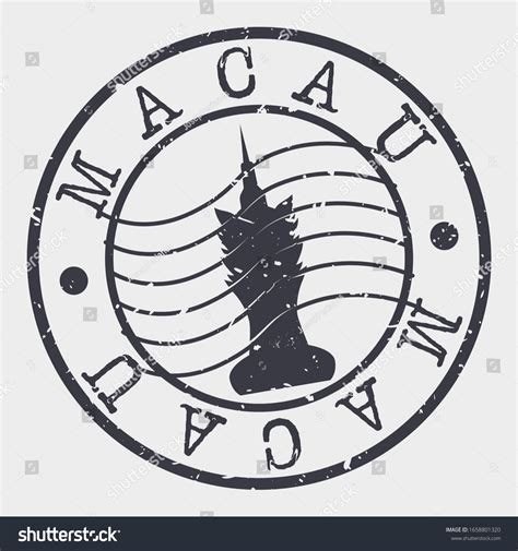 Macau China Stamp Postal Silhouette Seal Royalty Free Stock Vector