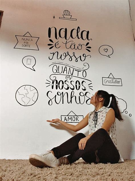 Lettering na parede Citações de parede Parede de inspiração Idéias