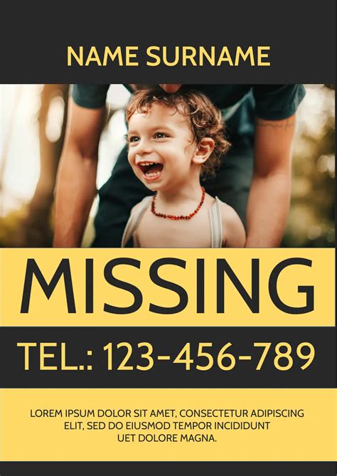 Free Missing Child Poster Template For Google Docs