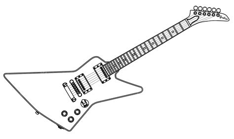 Modern Electric Guitar Outline Gibson Instrument Musical Vector Gibson