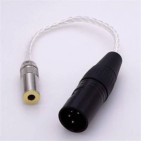 10cm 8 Cores Silver Plated Cable 4 Pin 4 Pin Xlr Male Balanced To 44mm