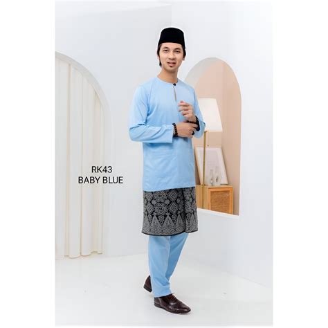 S Xl Baju Melayu Baby Blue Baju Melayu Teluk Belanga Baju Melayu