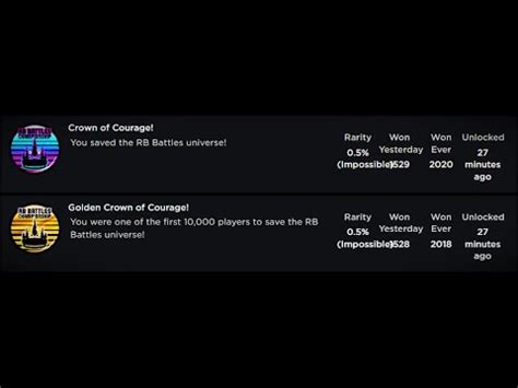 I GOT THE GOLDEN CROWN OF COURAGE IN RB BATTLES YouTube