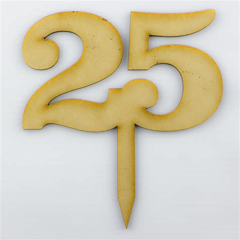 Cake Topper Wood #25 LL - Bake-A-Ton