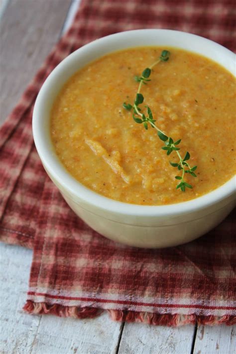 Sopa De Batata Doce E Lentilha Rosa Santo Legume