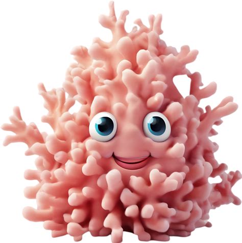 Smiling Coral Reef Cartoon Clipart Illustration Ai Generated 47877839 Png