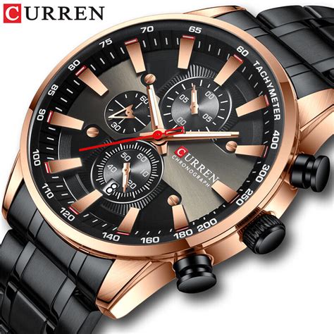 CURREN Uhren Herren Luxusmarke Uhr Sport Wasserdicht Chronograph Quarz