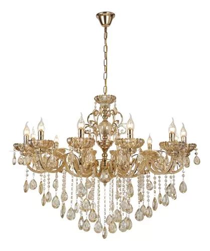 Lustre Cristal K Candelabro Bra Os Dourado Cl Ssico Cm