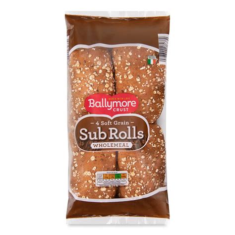 Wholemeal Soft Grain Sub Rolls G Pack Ballymore Crust Aldi Ie