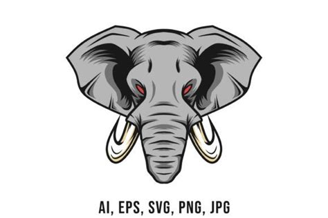 Elephant Head Vector Drawing Graphic by raulyufitraf · Creative Fabrica