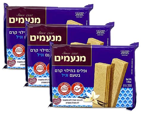 Manamim Wafers Pack Of 3 705 Ounce Vegan Kosher Wafer Cookies