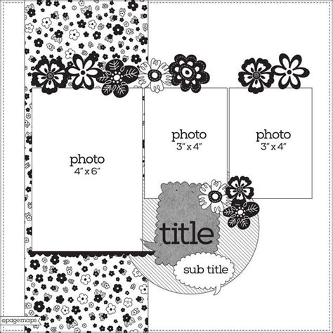 PageMaps | Scrapbook layout sketches, Scrapbook design layout ...