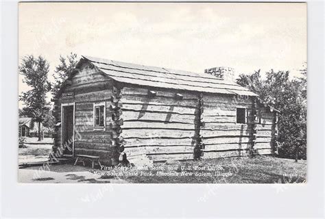 Ppc Postcard Il Illinois New Salem State Park First Berry Lincoln Store