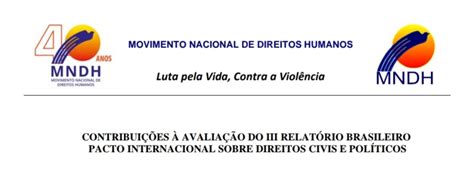 Mndh Apresenta Relat Rio Ao Comit De Direitos Humanos Da Onu