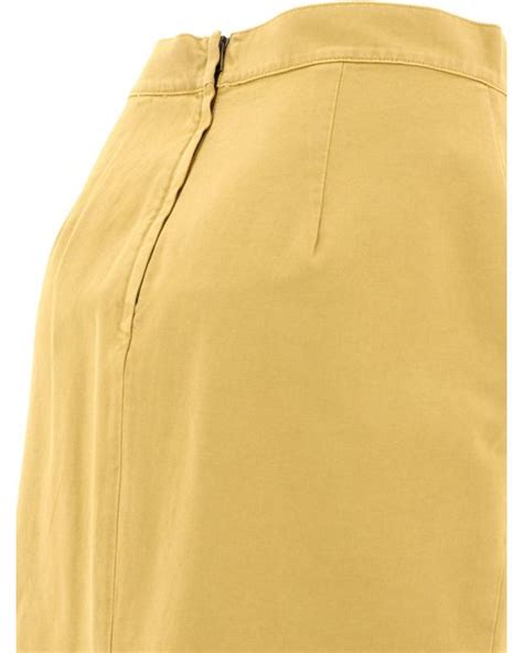 Max Mara Denver Straight Fit Gabardine Skirt In Yellow Lyst