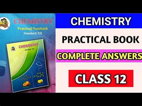 12th Std Chemistry Practical Book Complete Answers Solution