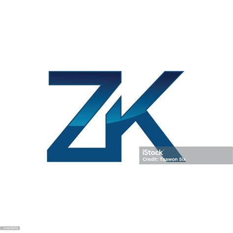 Ilustración De Logotipo De Letras De Letra Z Y K O Zk Para Ilustración De Diseño Vectorial De