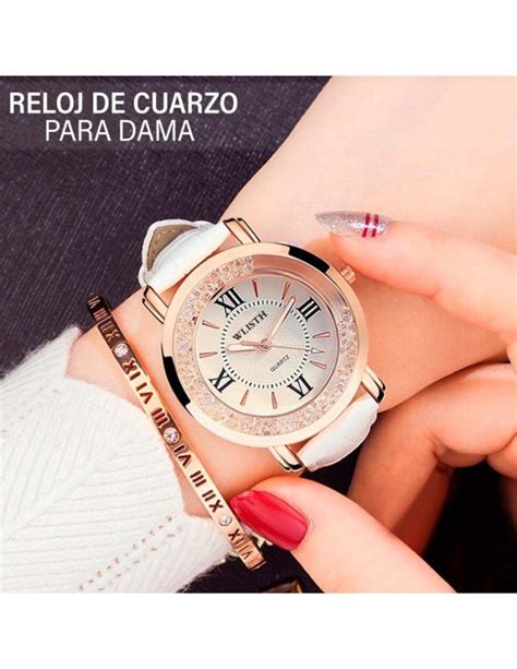 Reloj Para Dama Analogo Correa Vinipiel Hebilla Blanco Cute Shop