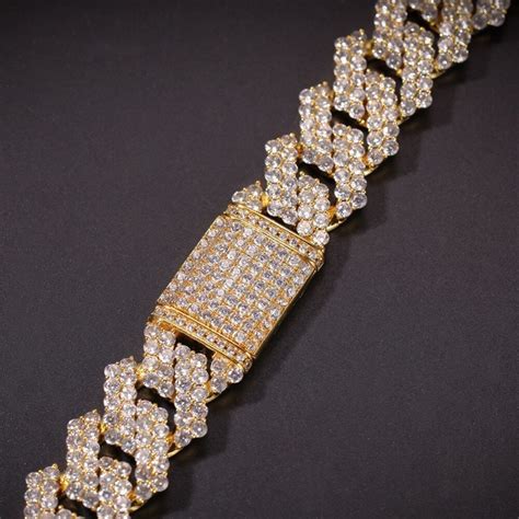 17mm Diamond Miami Cuban Link Chain In 18k White Gold Finish Etsy