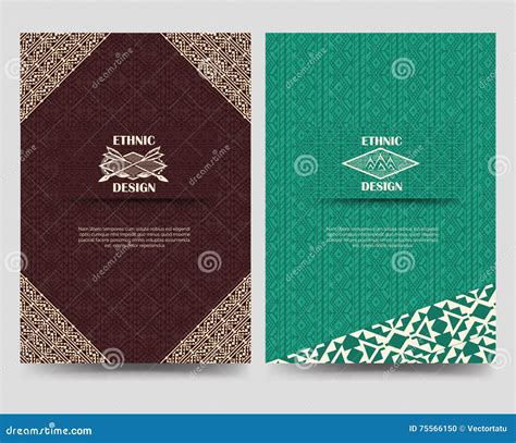 Native American Borders Flyer Template Stock Vector Illustration Of