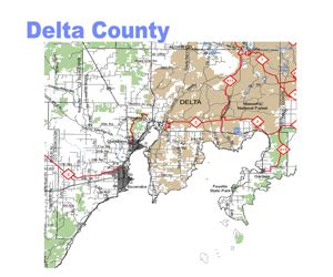 Delta County Michigan Snowmobile Trail Map