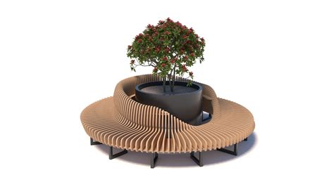 Round Parametric Bench For A Shopping Mall Etsy