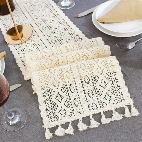 Romantic Crochet Lace Table Runner