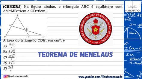 Cbmerj Na Figura Abaixo O Triângulo Abc é Equilátero Com Am Mb 4cm E