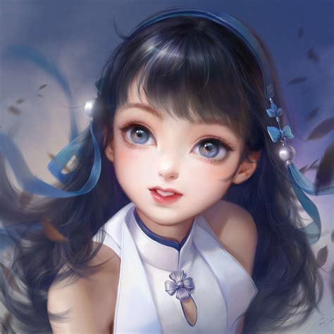 Papel De Parede Arte Digital Obra De Arte Weiyao Wang Menina De