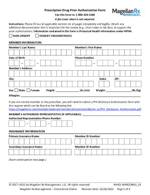 Fillable Online General Prior Authorization PA FormMagellan Rx