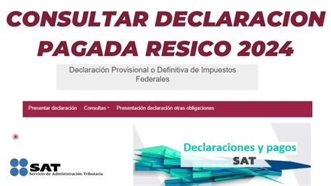 Consultar Acuse Declaración Pagada Resico 2024 Youtube