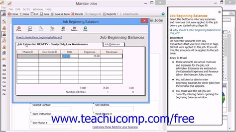 Sage Tutorial Entering Beginning Balances For A Job Sage