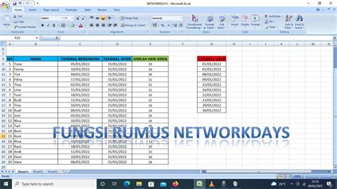 Fungsi Networkdays Cara Menghitung Hari Kerja Efektif Di Excel