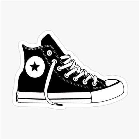 Black Converses Sticker For Sale By Riley Marie