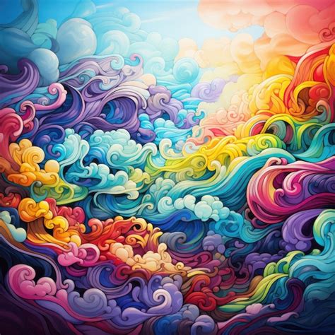 Premium AI Image | A colorful painting with the colors of the rainbow