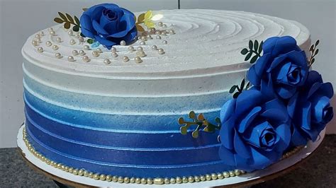 BOLO DE CASAMENTO AZUL BRANCO SUPER FACIL DE FAZER YouTube