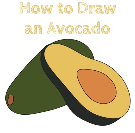 How to Draw an Easy Avocado - Draw for Kids