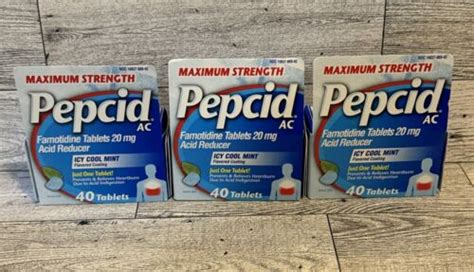 Pepcid Ac Maximum Strength 20mg Icy Cool Mint 40ct Exp 0127 Ebay